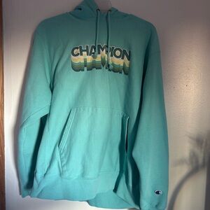 Champion Aqua Hoodie with Logo